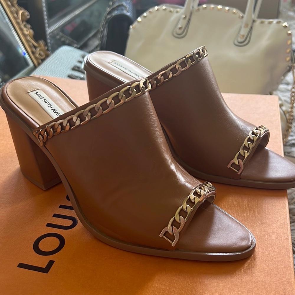 Gorgeous chain mules Saks Fifth Avenue